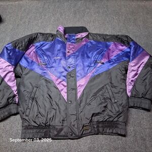 EUC Cirolux HJC Snow Gear Snowmobile Jacket Size Large Blue Black‎ Satin